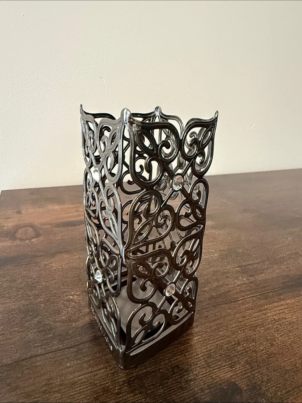 Bath & Body Works Ornate Nickel Gem Heart Gate Sleeve Metal Hand Soap Holder